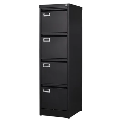 Four Drawer Vertical File Cabinet Black