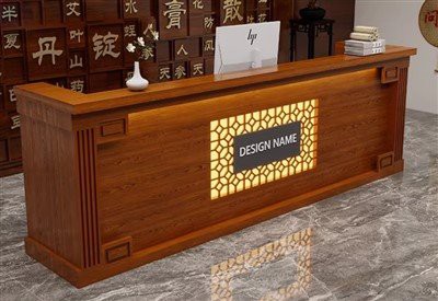 Solid Wood Reception Desk
