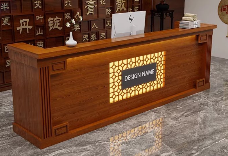 Solid Wood Reception Desk